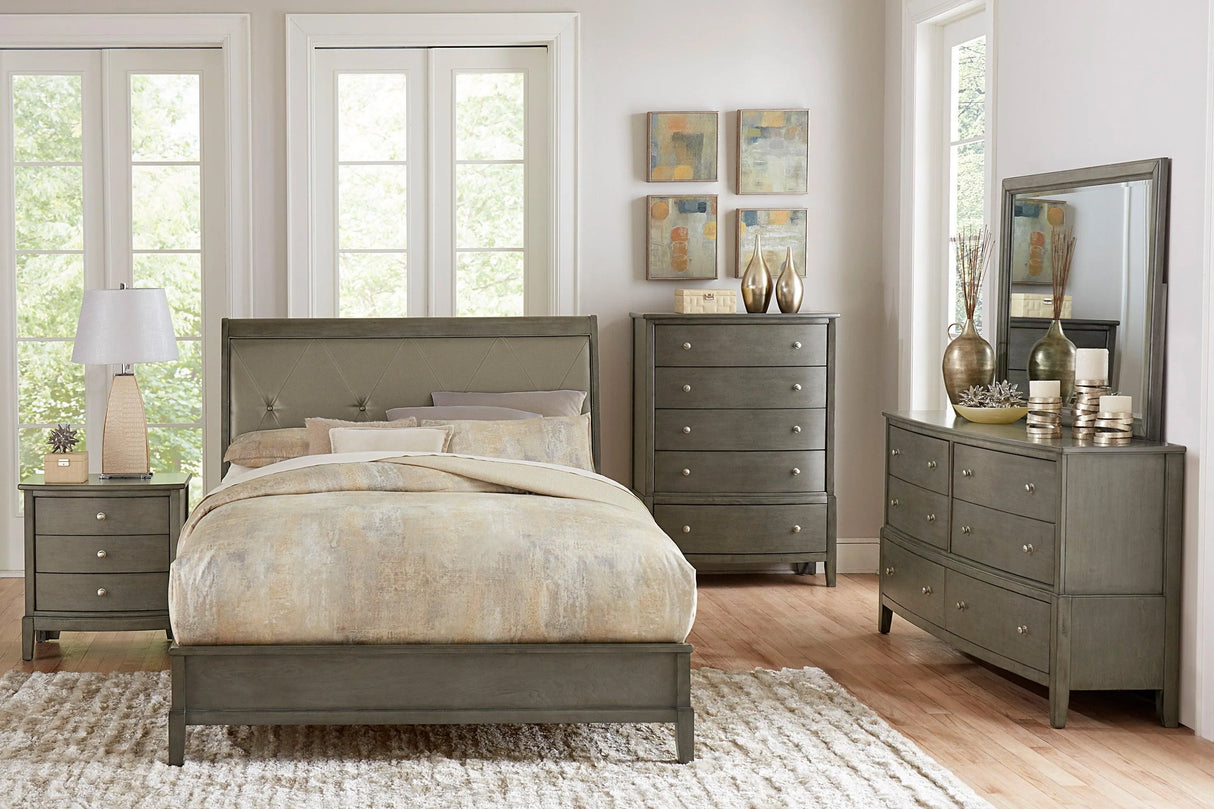 Cotterill Gray Queen Upholstered Panel Bed by Homelegance at Eve Furniture