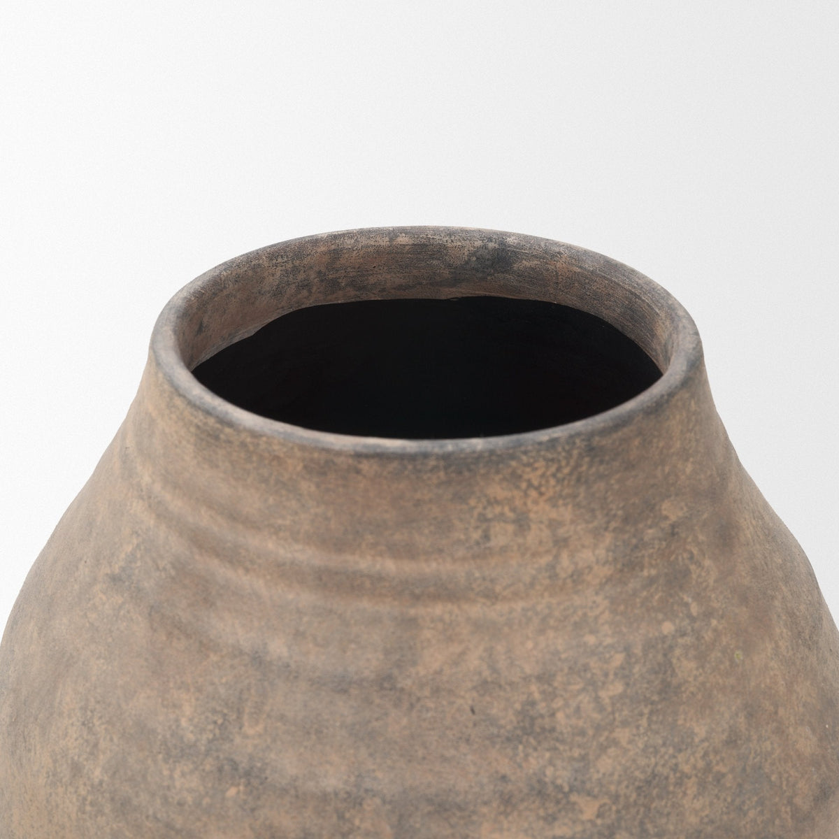 Cotto 13.2H Weathered Wide Mouth Terracotta Urn Vase by Mercana at Eve Furniture