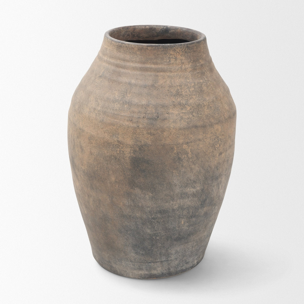 Cotto 13.2H Weathered Wide Mouth Terracotta Urn Vase by Mercana at Eve Furniture