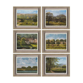 Country View(Set of 6) by Mercana Studio Hand-Embellished Textured Framed Artwork Matted under Glass by Mercana at Eve Furniture