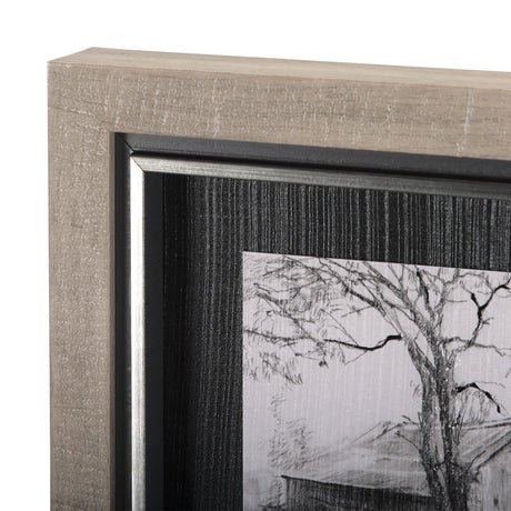 Countryside Sketches I by Ariana a Hand Embellished Textured Framed Art Print by Mercana at Eve Furniture
