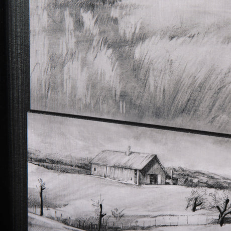 Countryside Sketches I by Ariana a Hand Embellished Textured Framed Art Print by Mercana at Eve Furniture