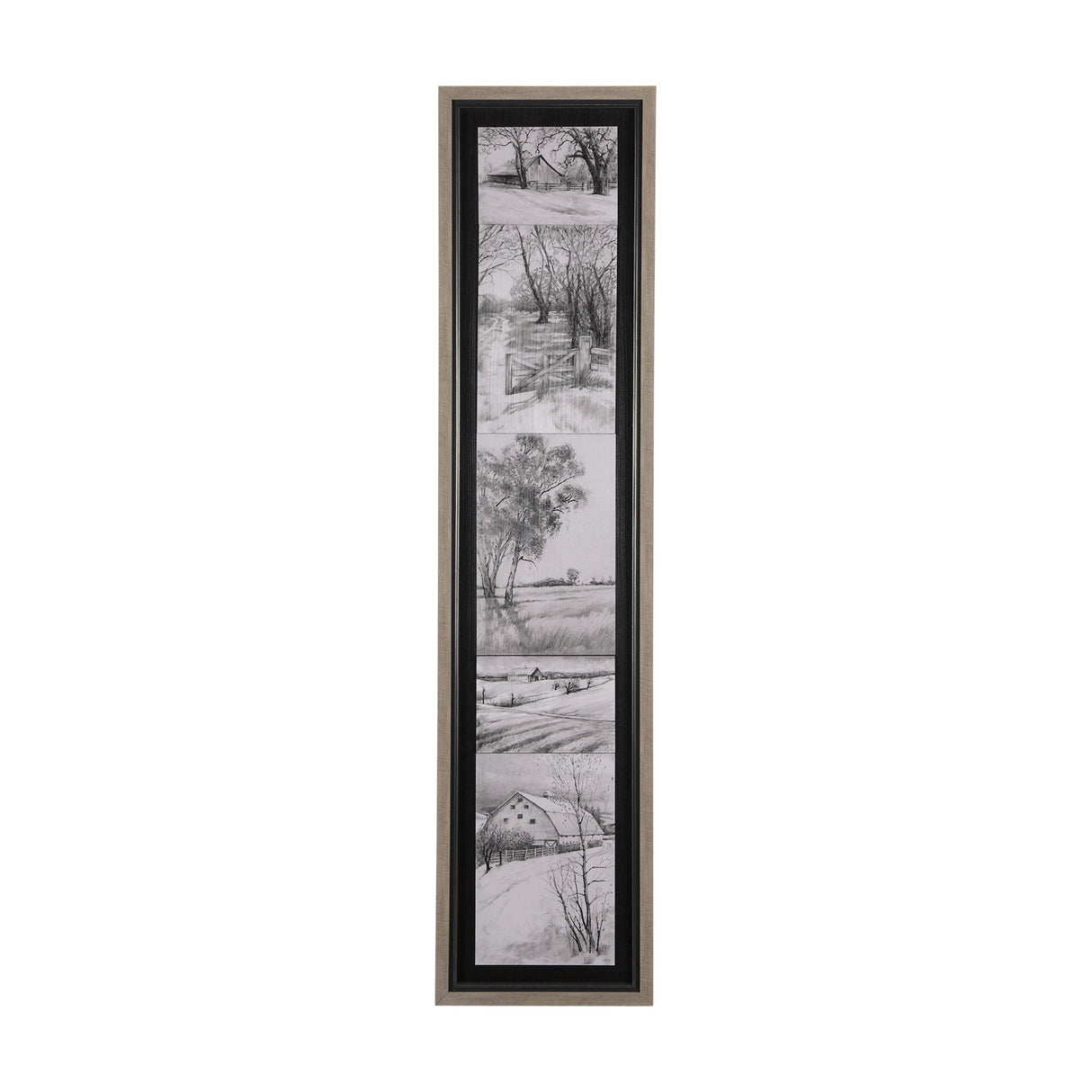 Countryside Sketches I by Ariana a Hand Embellished Textured Framed Art Print by Mercana at Eve Furniture