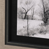 Countryside Sketches II by Ariana a Hand Embellished Textured Framed Art Print by Mercana at Eve Furniture