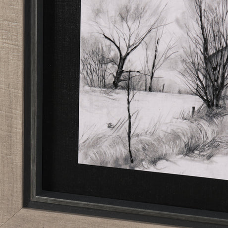 Countryside Sketches II by Ariana a Hand Embellished Textured Framed Art Print by Mercana at Eve Furniture