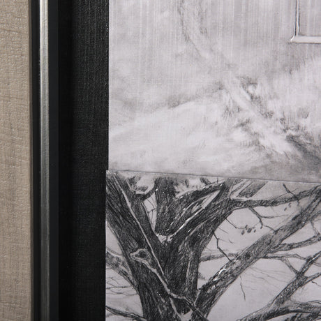 Countryside Sketches II by Ariana a Hand Embellished Textured Framed Art Print by Mercana at Eve Furniture