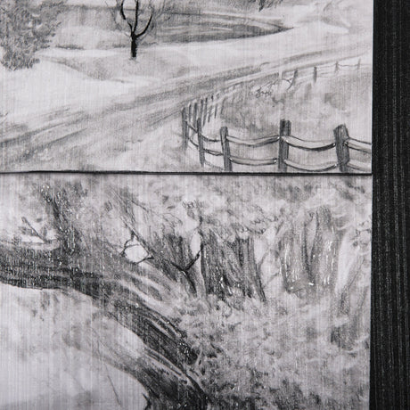 Countryside Sketches II by Ariana a Hand Embellished Textured Framed Art Print by Mercana at Eve Furniture