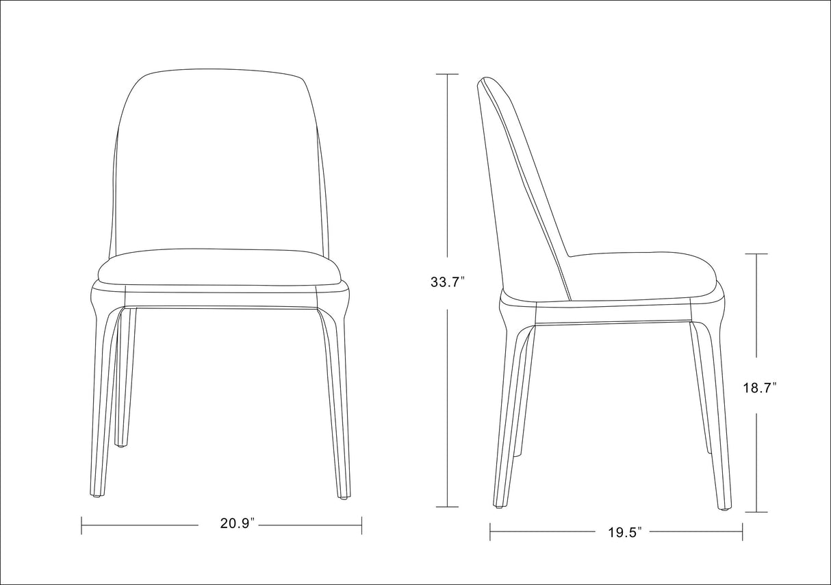 Courding Dining Chair in Tan and Walnut by Manhattan Comfort at Eve Furniture