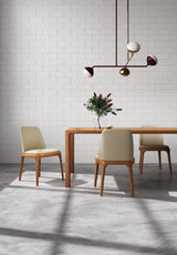 Courding Dining Chair in Tan and Walnut (set of 2) by Manhattan Comfort at Eve Furniture