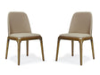Courding Dining Chair in Tan and Walnut (set of 2) by Manhattan Comfort at Eve Furniture