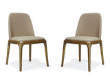 Courding Dining Chair in Tan and Walnut (set of 2) by Manhattan Comfort at Eve Furniture