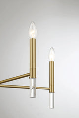 Courtyard Five Light Golden Brass Candle Light Chandelier 24"W × 17.75"H by Ashcroft Furniture at Eve Furniture