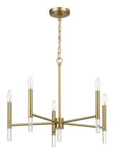 Courtyard Five Light Golden Brass Candle Light Chandelier 24"W × 17.75"H by Ashcroft Furniture at Eve Furniture