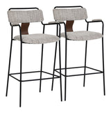 Couva Gray Tweed Barstool (Set of 2) by Zuomod at Eve Furniture