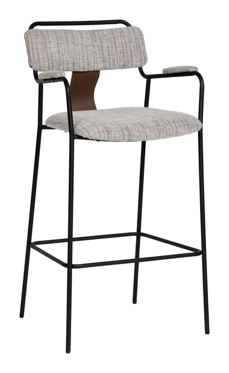 Couva Gray Tweed Barstool (Set of 2) by Zuomod at Eve Furniture