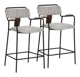Couva Gray Tweed Counter Stool (Set of 2) by Zuomod at Eve Furniture
