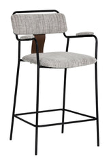 Couva Gray Tweed Counter Stool (Set of 2) by Zuomod at Eve Furniture