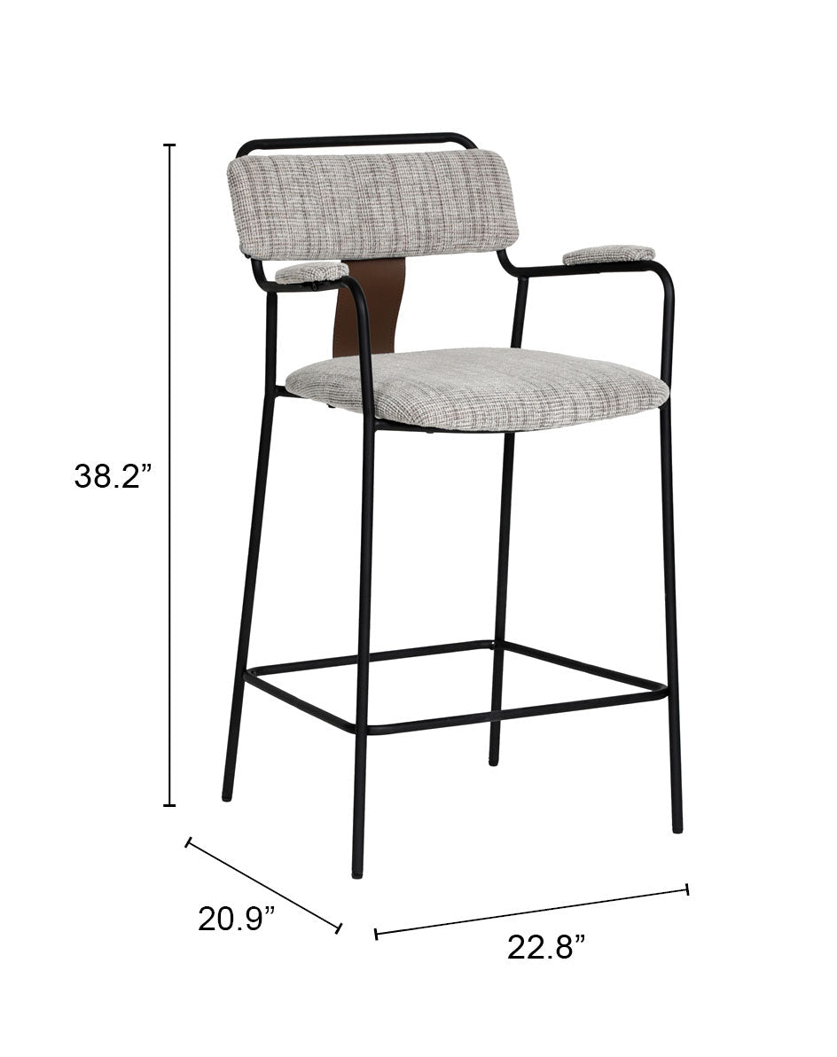 Couva Gray Tweed Counter Stool (Set of 2) by Zuomod at Eve Furniture