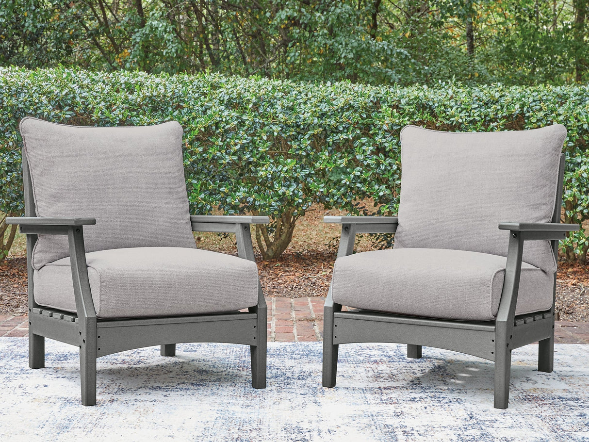 Cove Beach Gray Lounge Chair w/Cushion, Set of 2 by Ashley at Eve Furniture