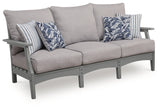 Cove Beach Gray Outdoor Sofa and Loveseat by Ashley at Eve Furniture