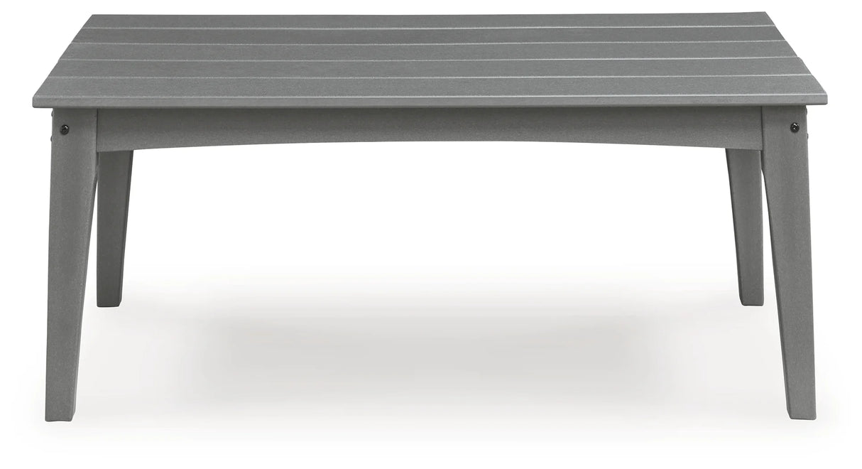 Cove Beach Gray Outdoor Sofa and Loveseat with Coffee Table by Ashley at Eve Furniture