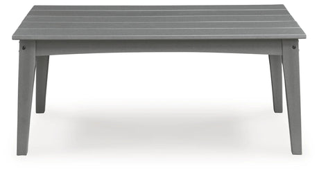 Cove Beach Gray Outdoor Sofa and Loveseat with Coffee Table by Ashley at Eve Furniture