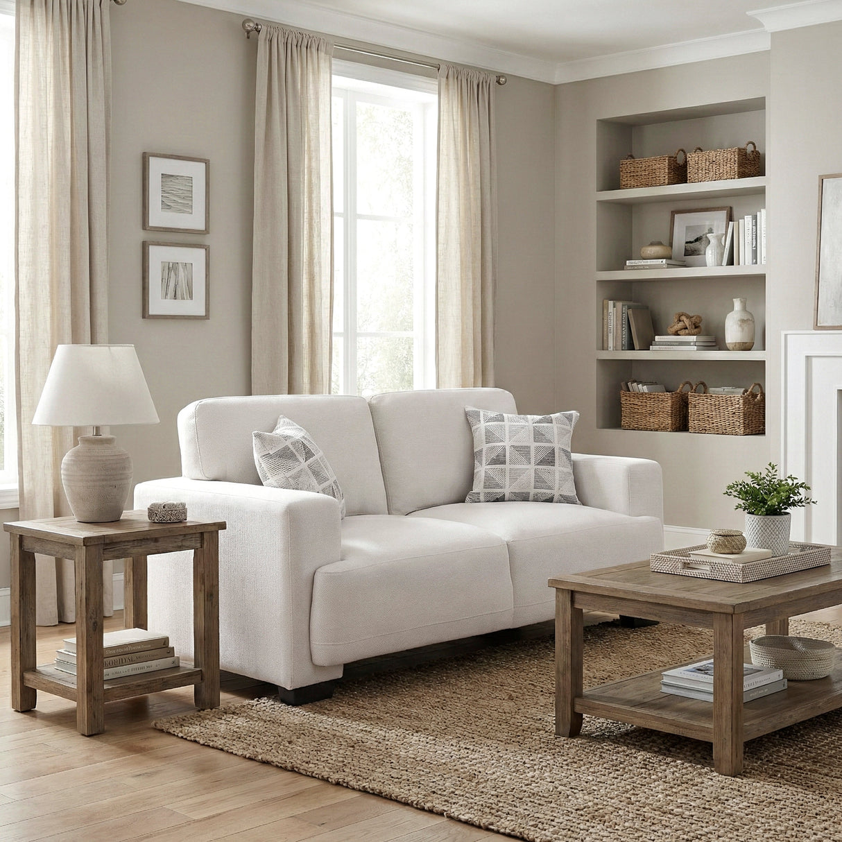 Cove Beige Loveseat by Homelegance at Eve Furniture