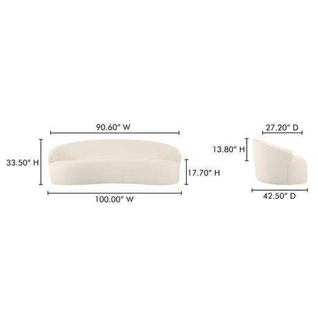 Cove Cream Outdoor Sofa by MOES at Eve Furniture