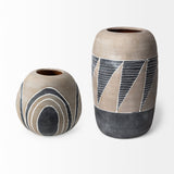 Cove Grey/Brown Ceramic Vase by Mercana at Eve Furniture
