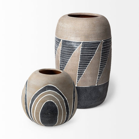 Cove Grey/Brown Ceramic Vase by Mercana at Eve Furniture