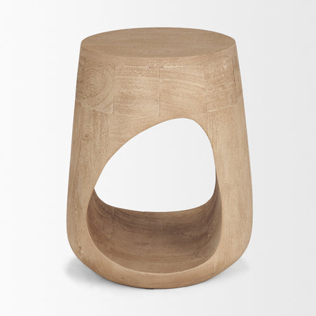 Cove Light Brown Sculptural Open Side Table by Mercana at Eve Furniture