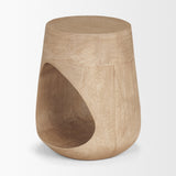 Cove Light Brown Sculptural Open Side Table by Mercana at Eve Furniture