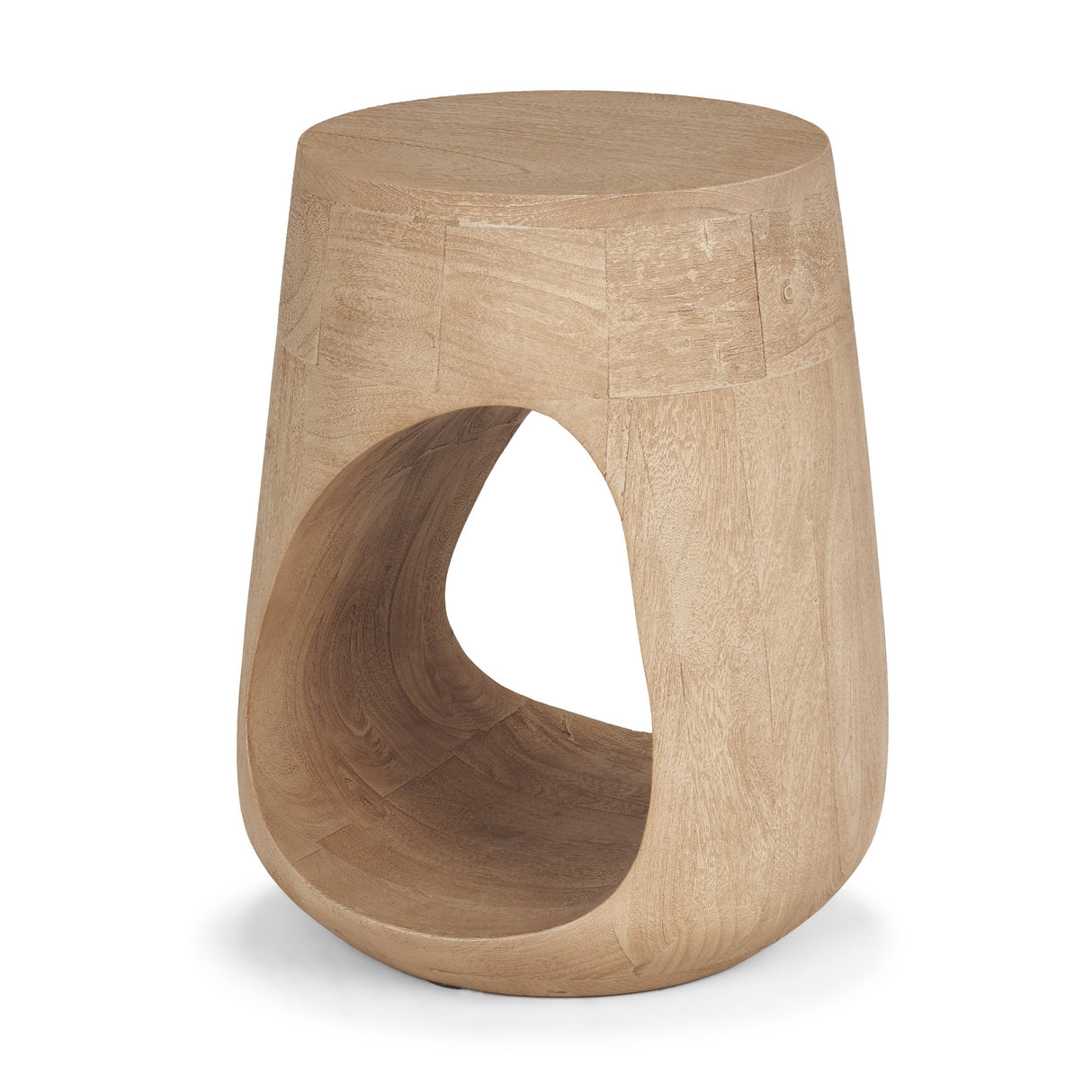Cove Light Brown Sculptural Open Side Table by Mercana at Eve Furniture