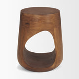 Cove Mid-Brown Sculptural Open Side Table by Mercana at Eve Furniture