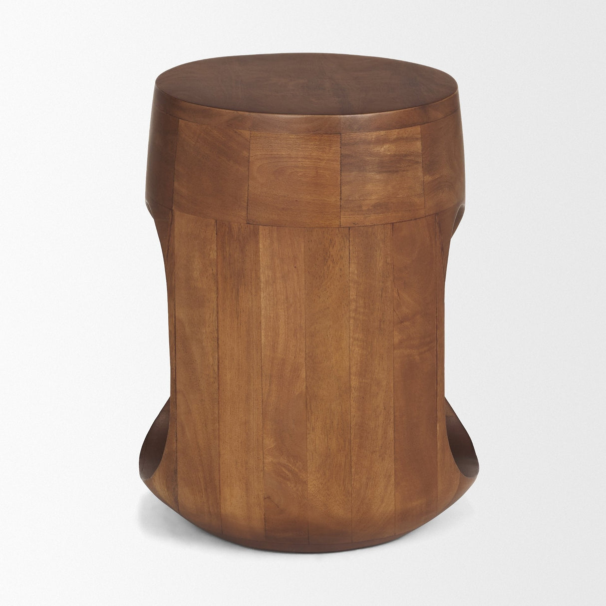 Cove Mid-Brown Sculptural Open Side Table by Mercana at Eve Furniture