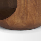 Cove Mid-Brown Sculptural Open Side Table by Mercana at Eve Furniture