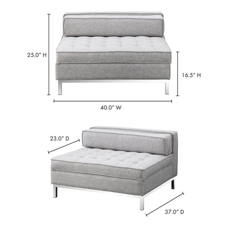 Covella Grey Ottoman Storage by MOES at Eve Furniture