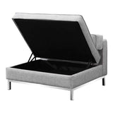 Covella Grey Ottoman Storage