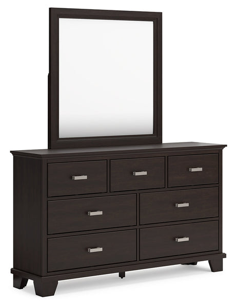 Covetown Dark Brown Bedroom Mirror (Mirror Only) by Ashley at Eve Furniture