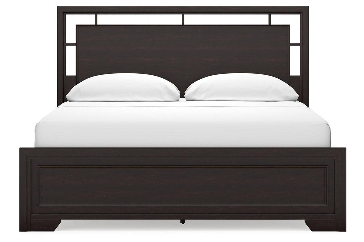 Covetown Dark Brown California King Panel Bed by Ashley at Eve Furniture