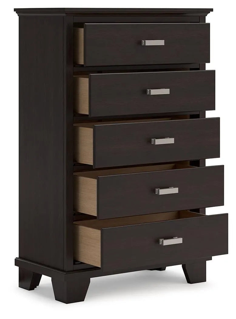 Covetown Dark Brown Chest of Drawers by Ashley at Eve Furniture