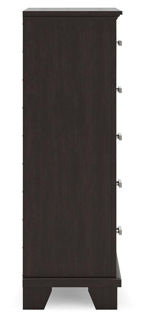 Covetown Dark Brown Chest of Drawers by Ashley at Eve Furniture