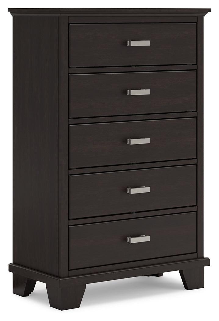 Covetown Dark Brown Chest of Drawers by Ashley at Eve Furniture
