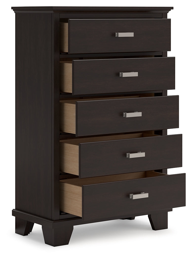 Covetown Dark Brown Chest of Drawers