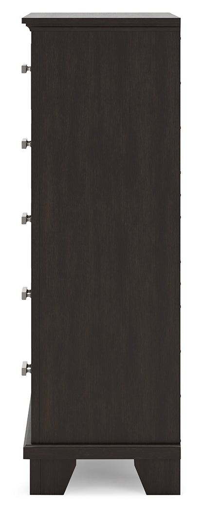 Covetown Dark Brown Chest of Drawers