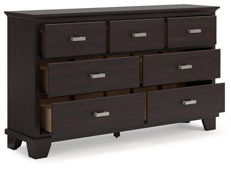 Covetown Dark Brown Dresser by Ashley at Eve Furniture