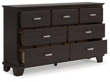 Covetown Dark Brown Dresser