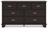 Covetown Dark Brown Dresser