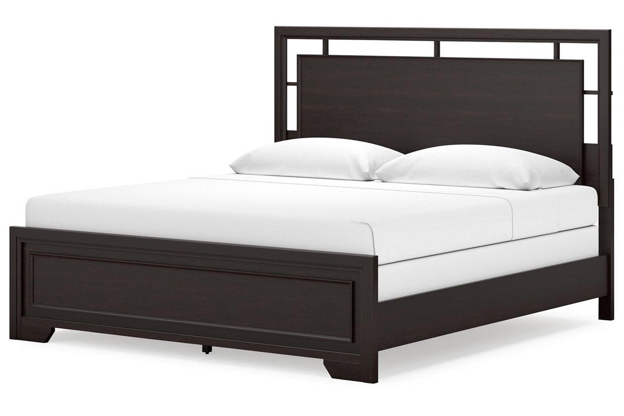 Covetown Dark Brown King Panel Bed by Ashley at Eve Furniture