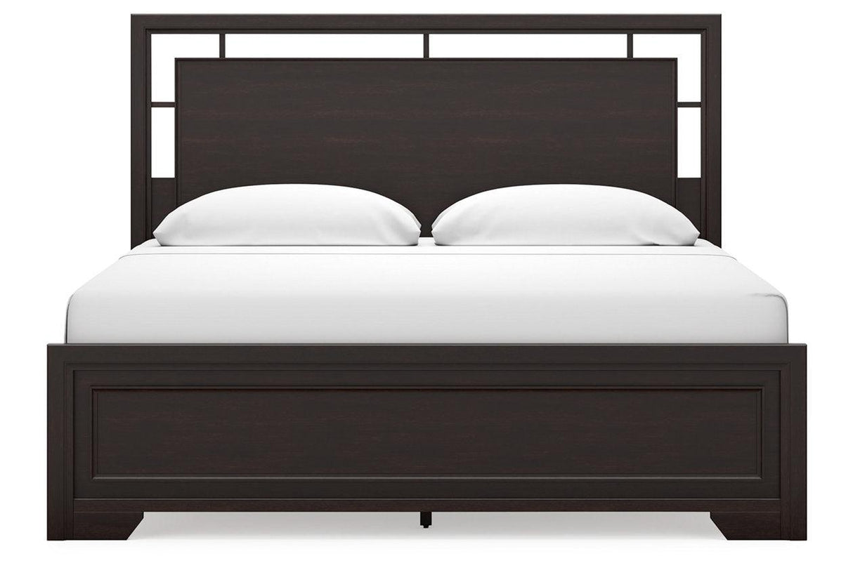 Covetown Dark Brown King Panel Bed by Ashley at Eve Furniture